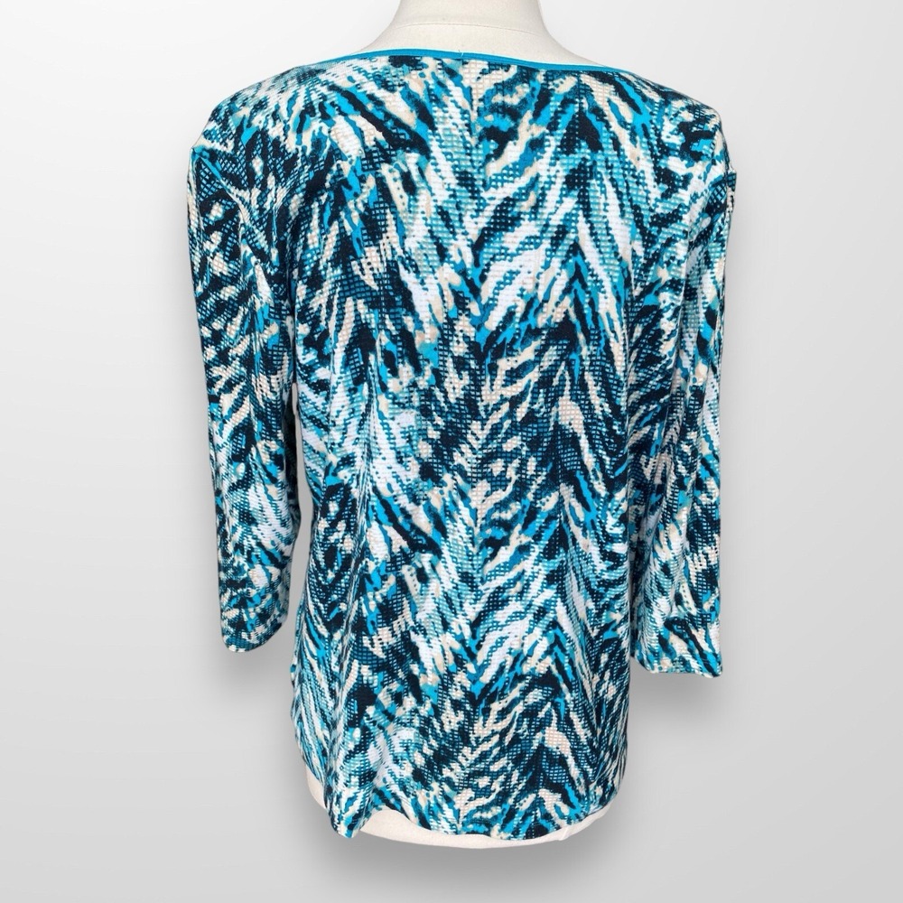 JM Collection Woman 1X Top Shirt Stretch Travel 3/4 Sleeve Scoop Neck Tunic - Picture 5 of 9